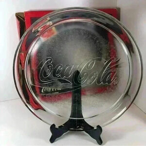 Coca-cola 13” heavy glass  platter